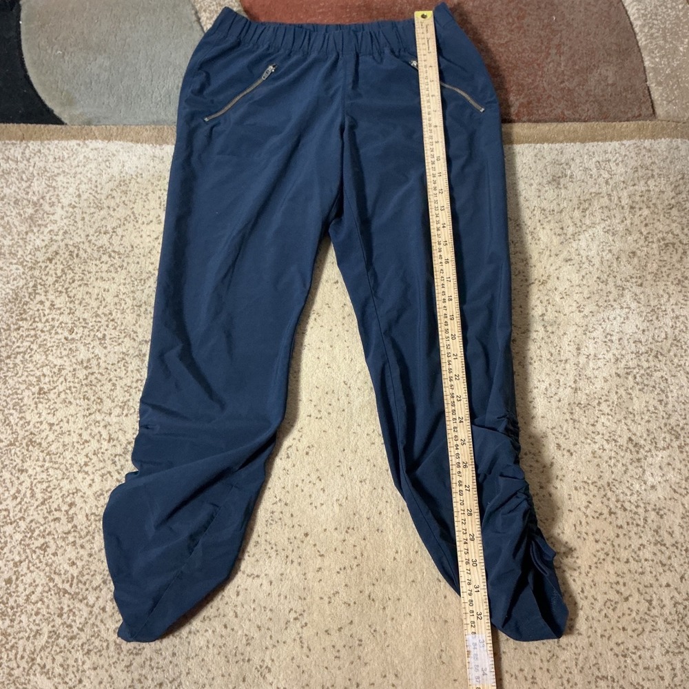 Athleta La Viva Pants Navy Blue Travel Hiking 983350 SU16 Womens M Granola Girl - Picture 2 of 8